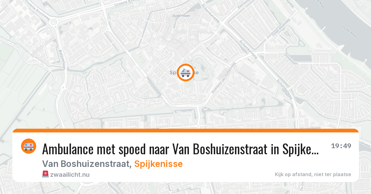 Ambulance met spoed naar Van Boshuizenstraat in Spijkenisse — 14 jul 2026