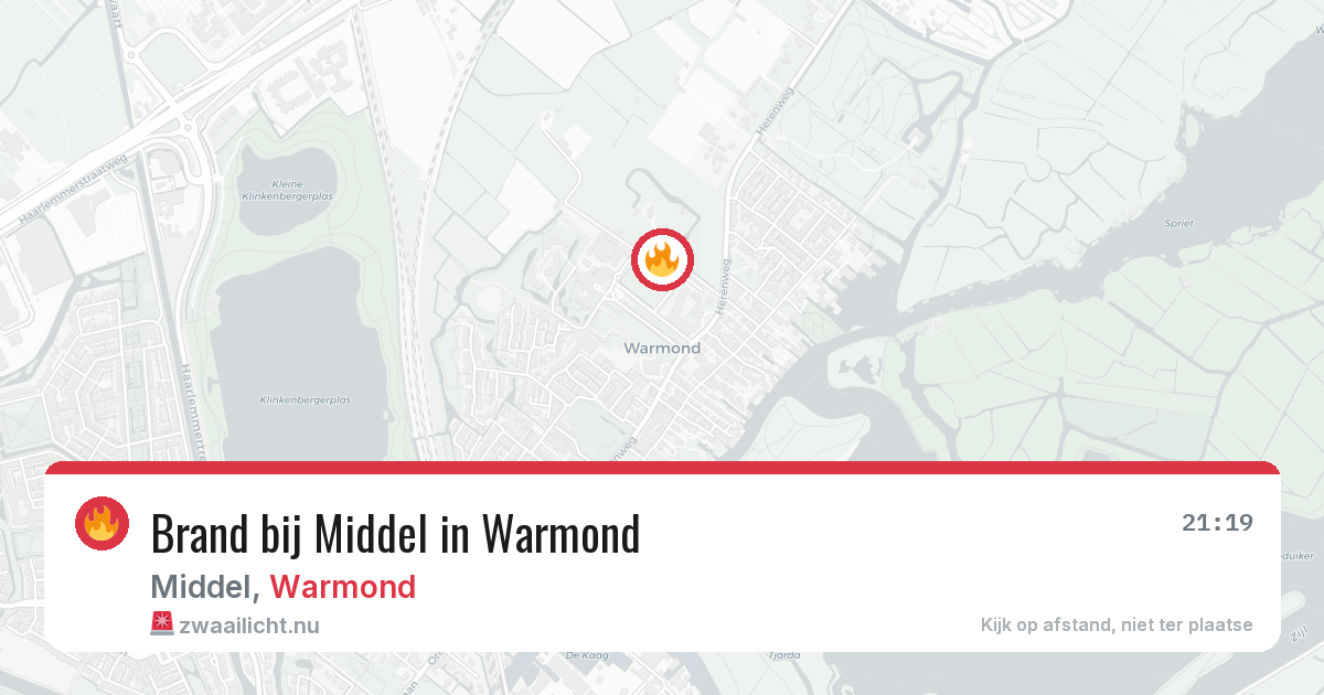 Brand bij Middel in Warmond — 9 jun 2026