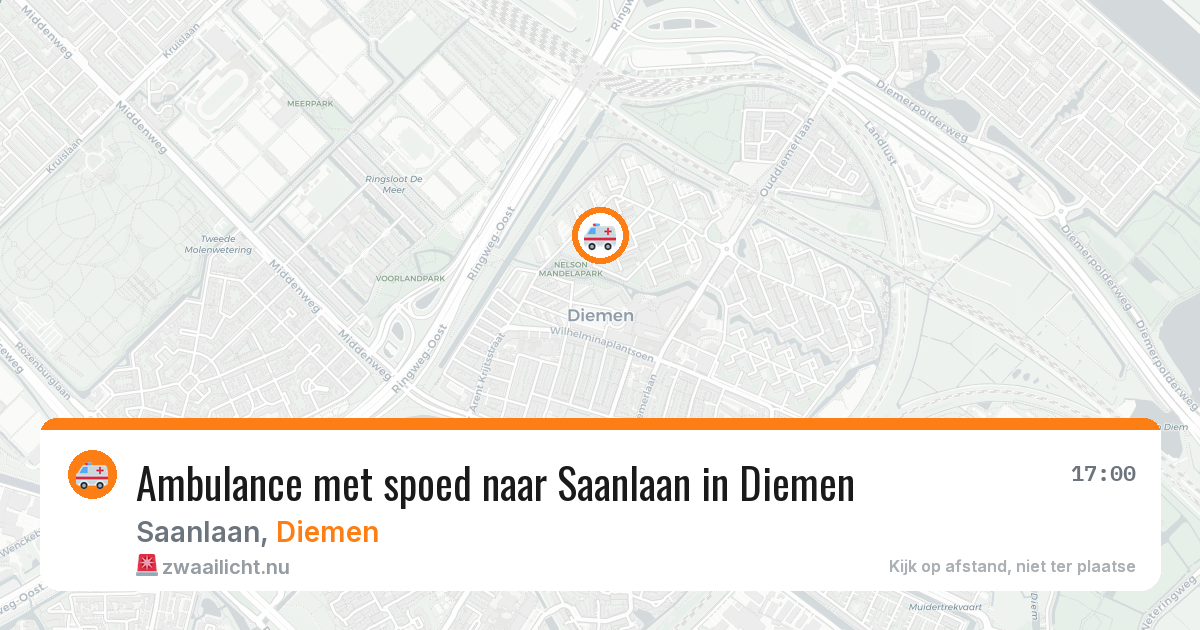 Ambulance met spoed naar Saanlaan in Diemen — 14 jul 2026