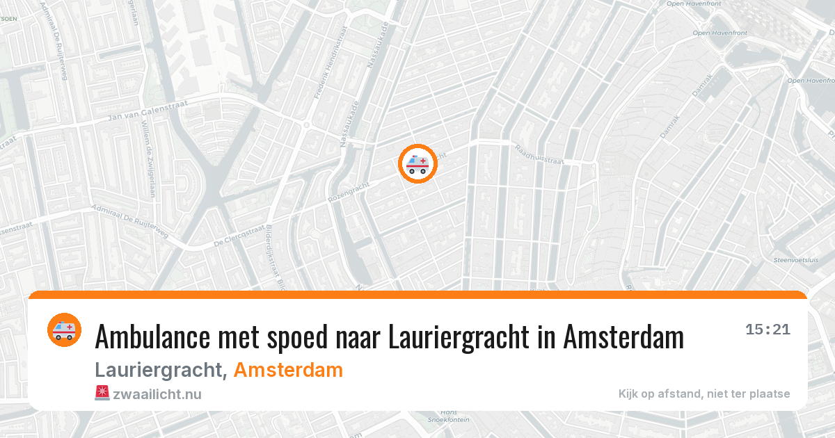 Ambulance met spoed naar Lauriergracht in Amsterdam — 31 mei 2026