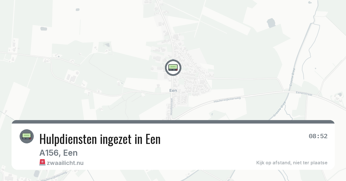 Hulpdiensten ingezet in Een — 3 mrt 2026 | 🚨 Zwaailicht.nu