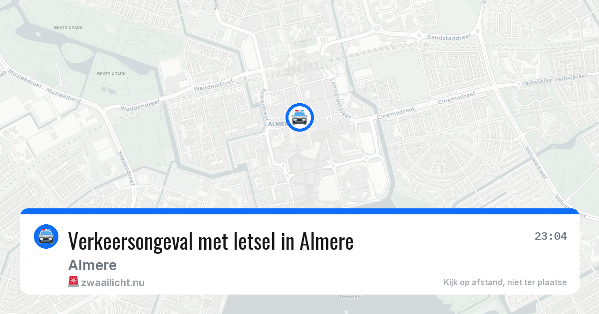 Verkeersongeval met letsel in Almere — 6 jul 2026