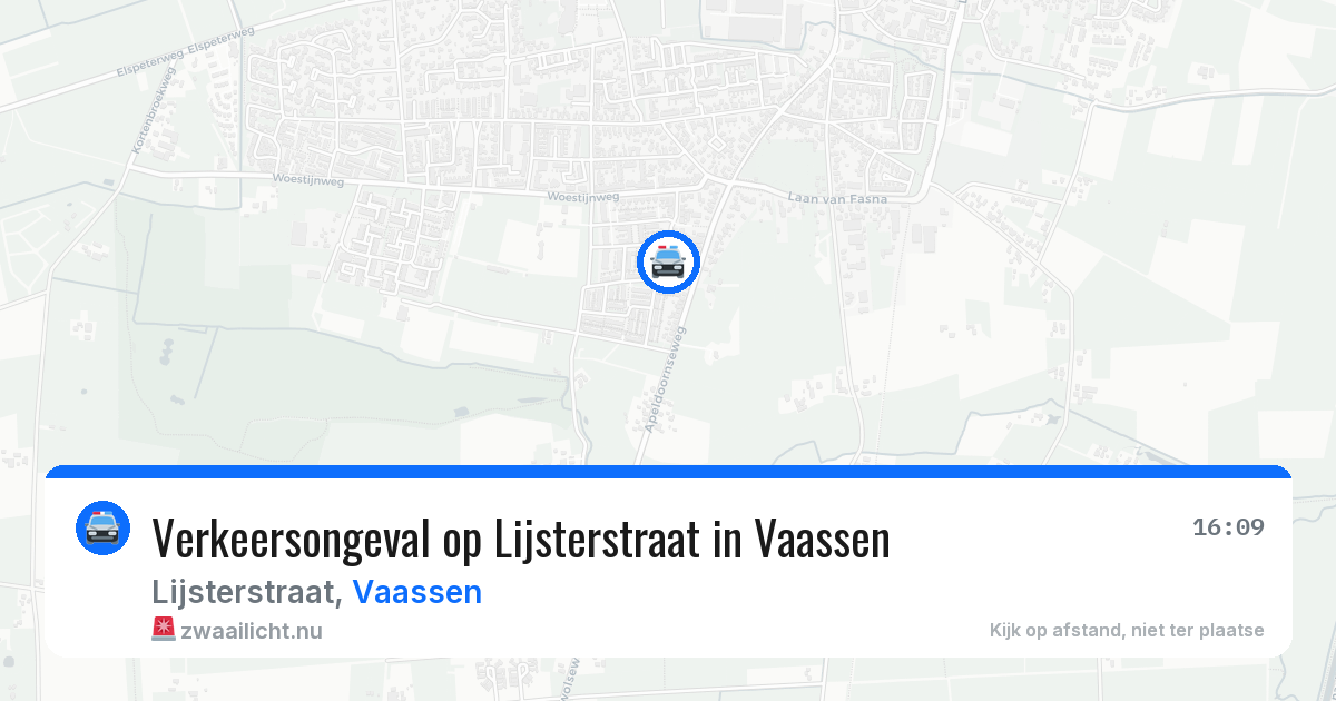 Verkeersongeval op Lijsterstraat in Vaassen — 12 feb 2026