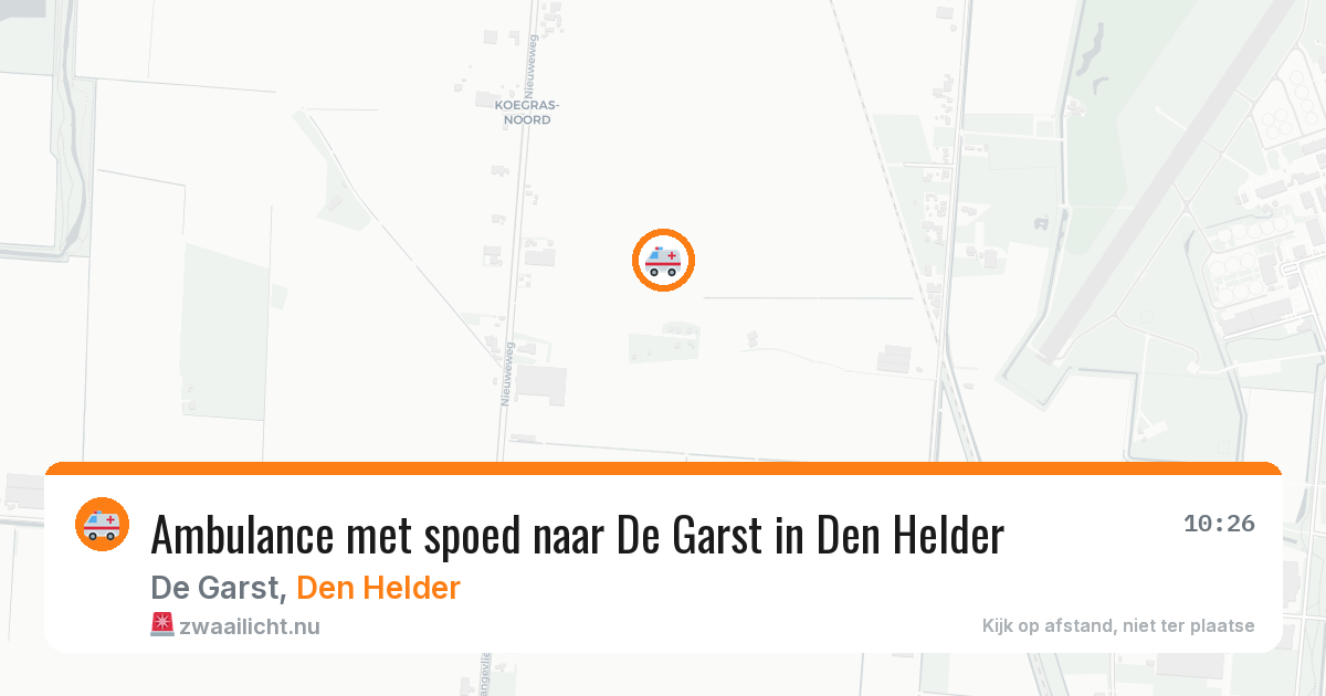 Ambulance met spoed naar De Garst in Den Helder — 4 mei 2026