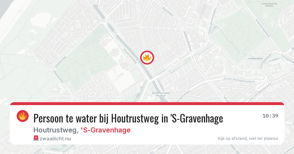 Persoon te water bij Houtrustweg in 'S-Gravenhage — 16 jul 2026