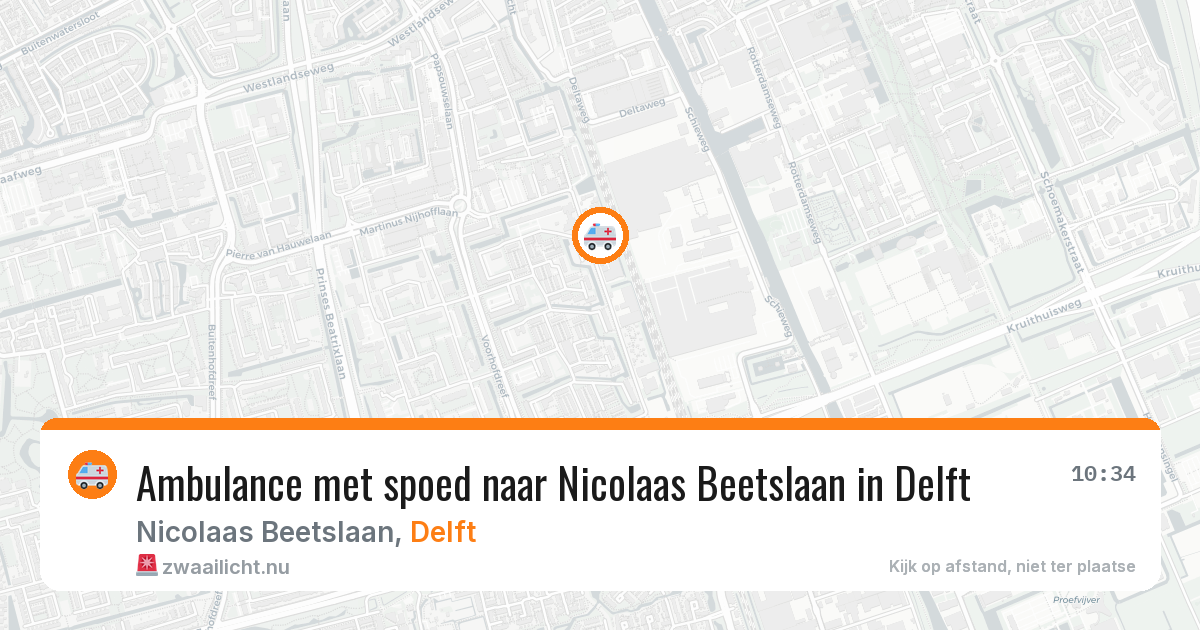 Ambulance met spoed naar Nicolaas Beetslaan in Delft — 30 apr 2026