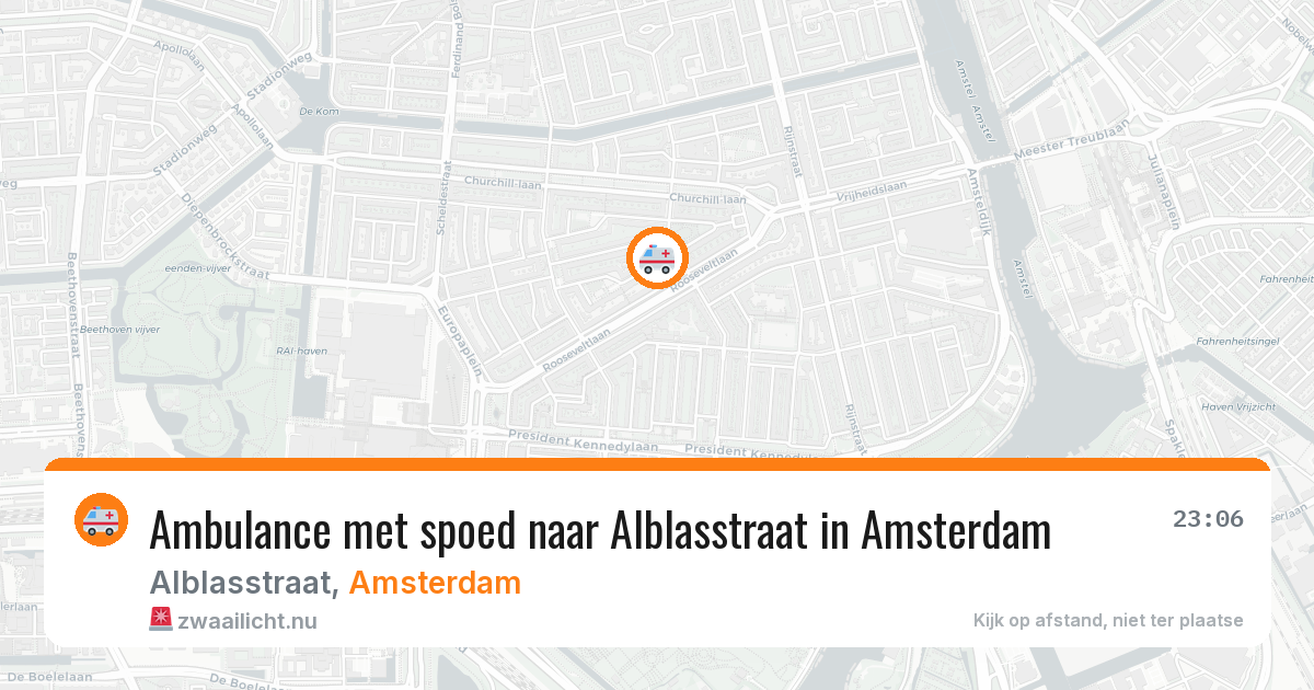 Ambulance met spoed naar Alblasstraat in Amsterdam — 24 jul 2026