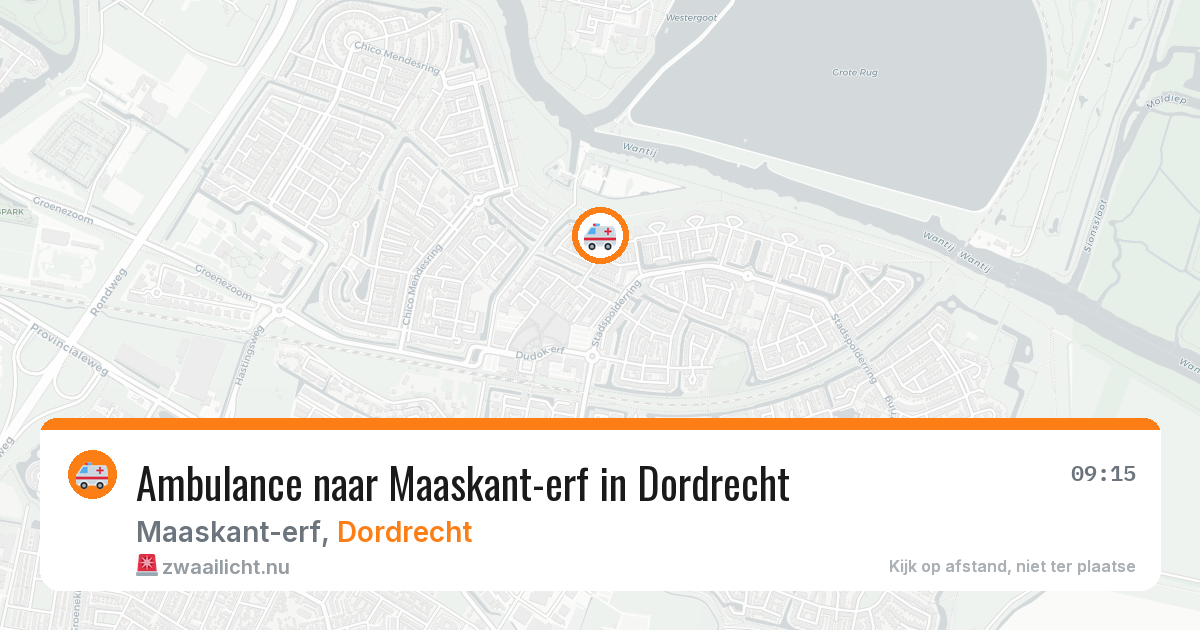 Ambulance naar Maaskant-erf in Dordrecht — 13 jul 2026
