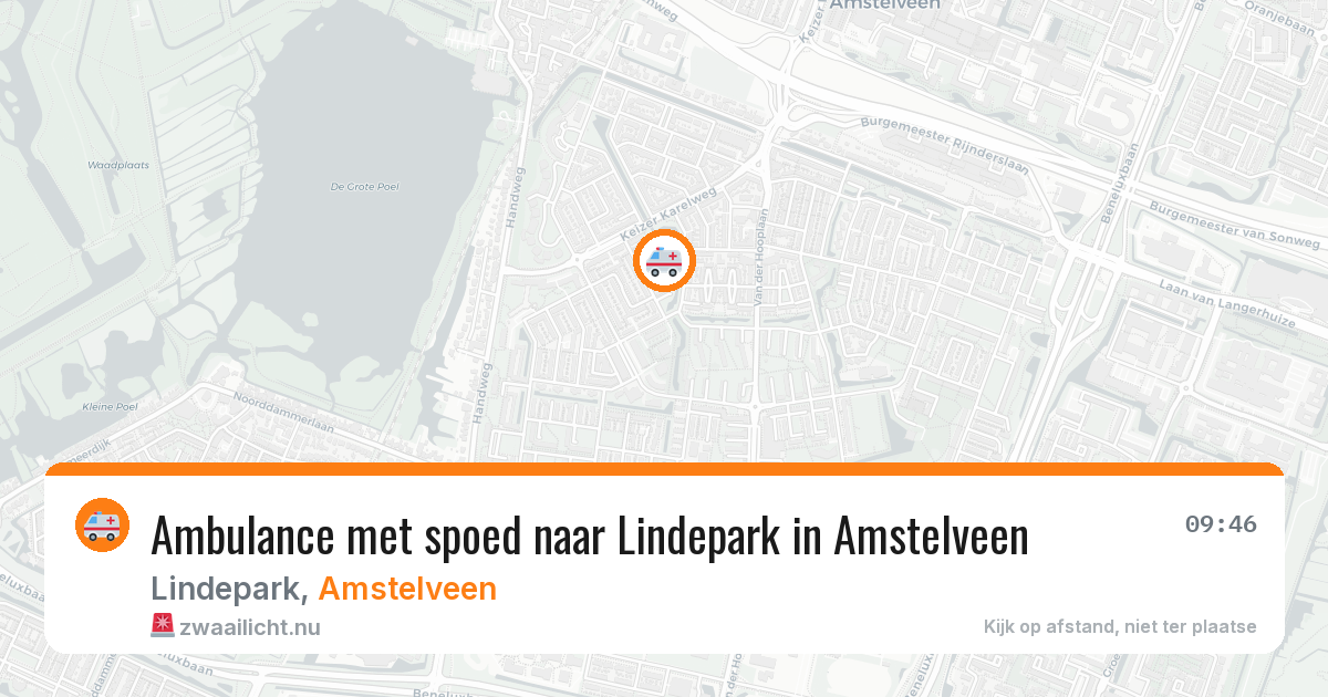 Ambulance met spoed naar Lindepark in Amstelveen — 26 mrt 2026