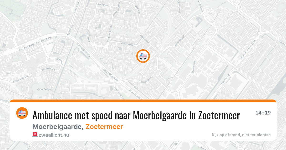 Ambulance met spoed naar Moerbeigaarde in Zoetermeer — 15 jul 2026