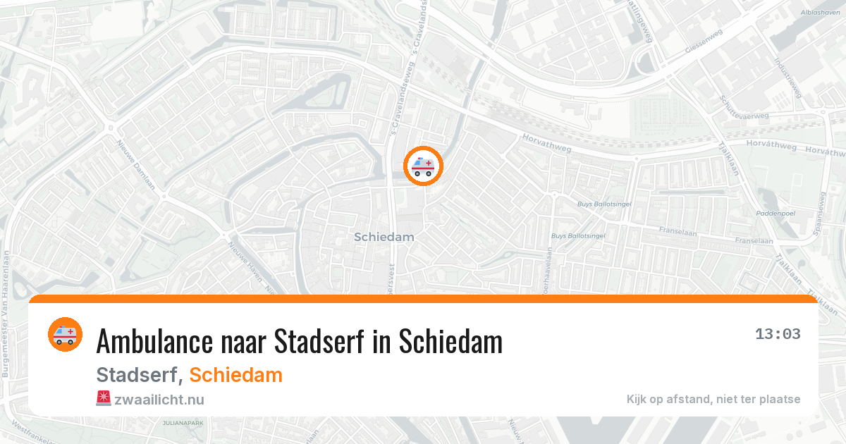 Ambulance naar Stadserf in Schiedam — 20 jul 2026
