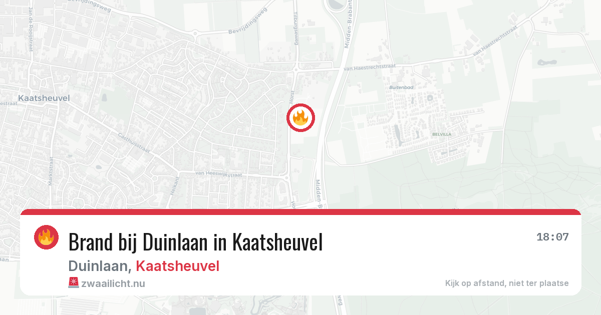 Brand bij Duinlaan in Kaatsheuvel — 13 jul 2026