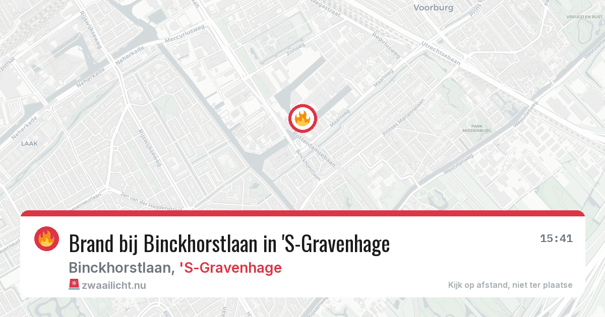 Brand bij Binckhorstlaan in 'S-Gravenhage — 13 jul 2026