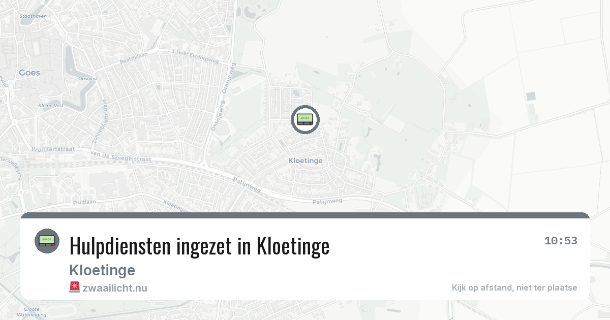 Hulpdiensten ingezet in Kloetinge — 15 jul 2026 | 🚨 Zwaailicht.nu