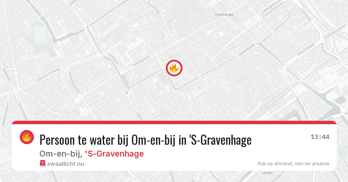 Persoon te water bij Om-en-bij in 'S-Gravenhage — 9 jun 2026