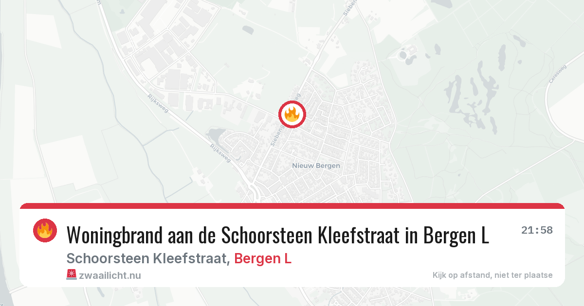 Woningbrand aan de Schoorsteen Kleefstraat in Bergen L — 11 feb 2026