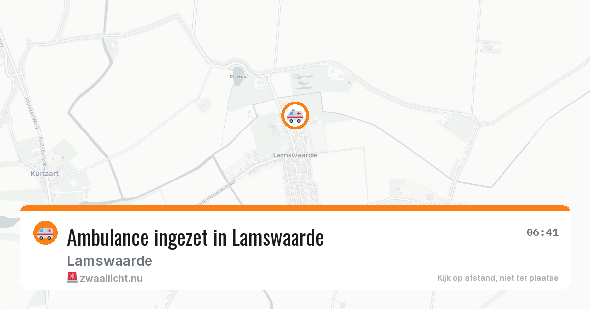 Ambulance ingezet in Lamswaarde — 7 mei 2026