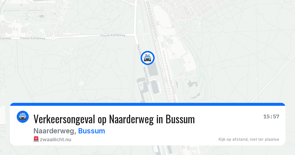 Verkeersongeval op Naarderweg in Bussum — 23 jul 2026