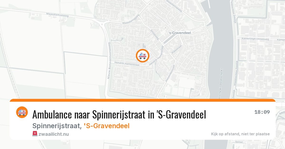 Ambulance naar Spinnerijstraat in 'S-Gravendeel — 23 mrt 2026
