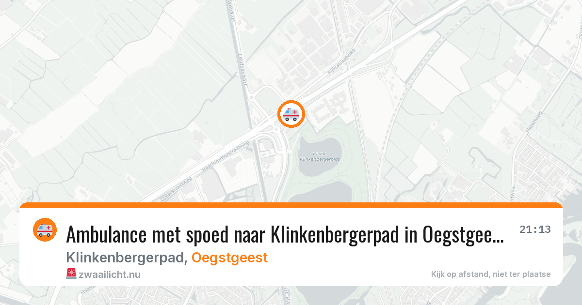 Ambulance met spoed naar Klinkenbergerpad in Oegstgeest — 25 jul 2026