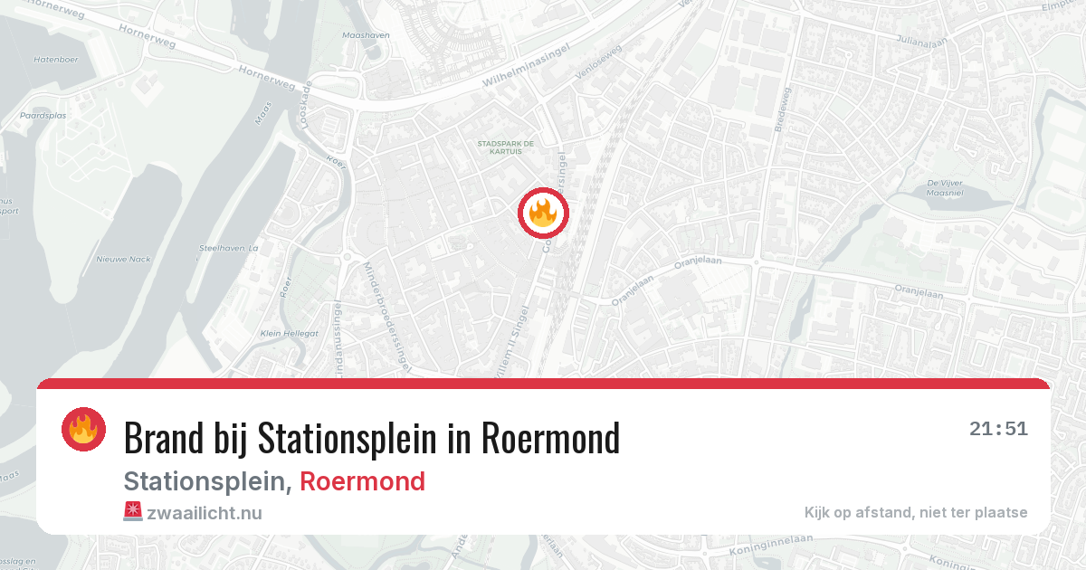 Brand bij Stationsplein in Roermond — 13 jul 2026