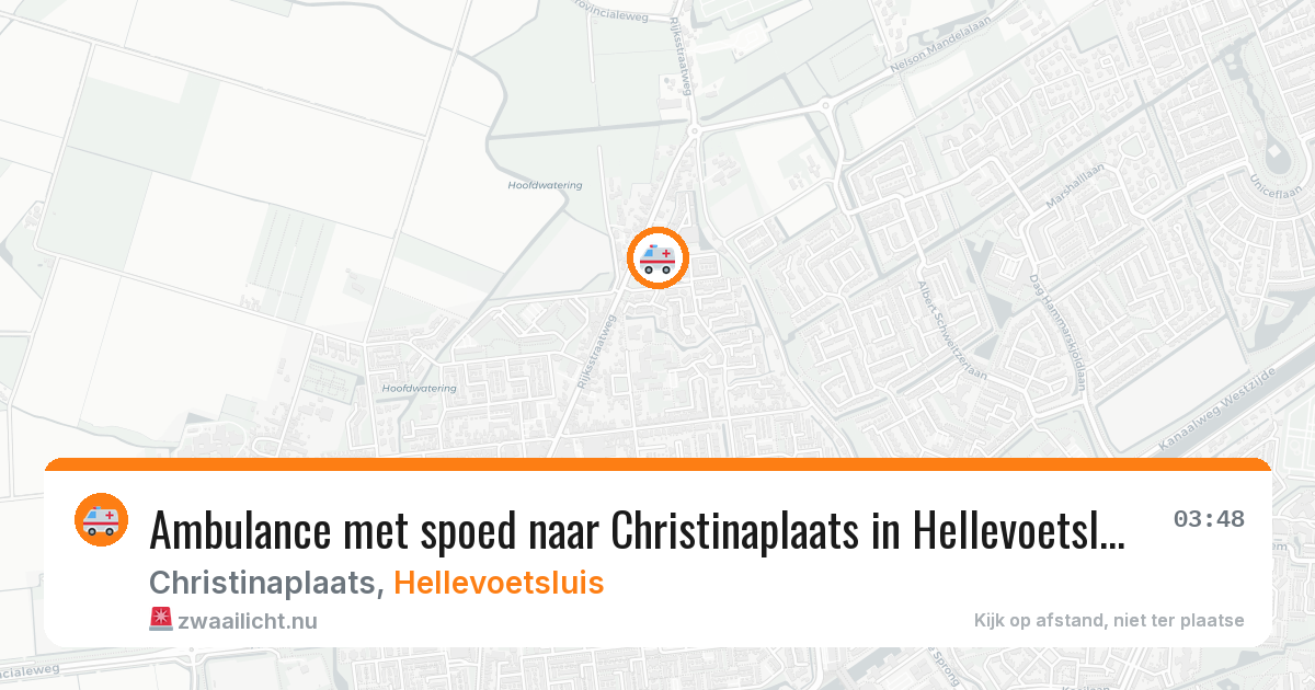 Ambulance met spoed naar Christinaplaats in Hellevoetsluis — 3 mei 2026