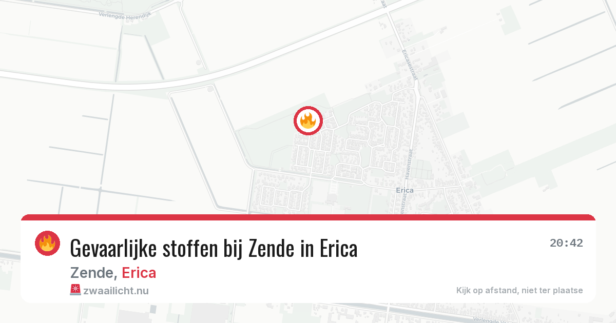 Gevaarlijke stoffen bij Zende in Erica — 17 mei 2026