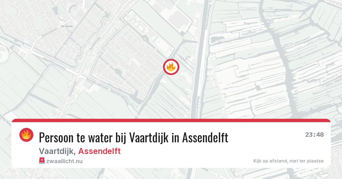 Persoon te water bij Vaartdijk in Assendelft — 22 mei 2026