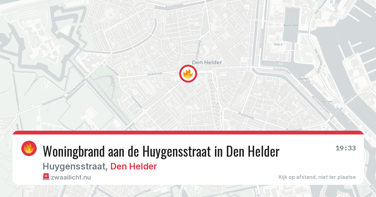 Woningbrand aan de Huygensstraat in Den Helder — 21 mrt 2026