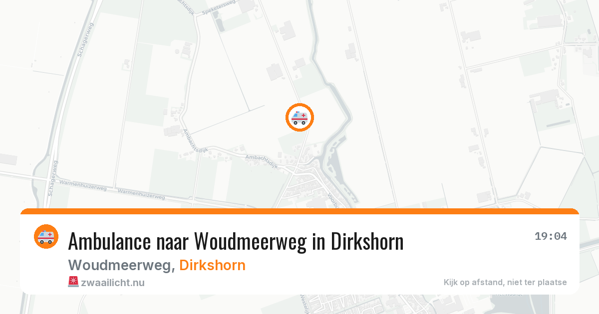 Ambulance naar Woudmeerweg in Dirkshorn — 15 mei 2026