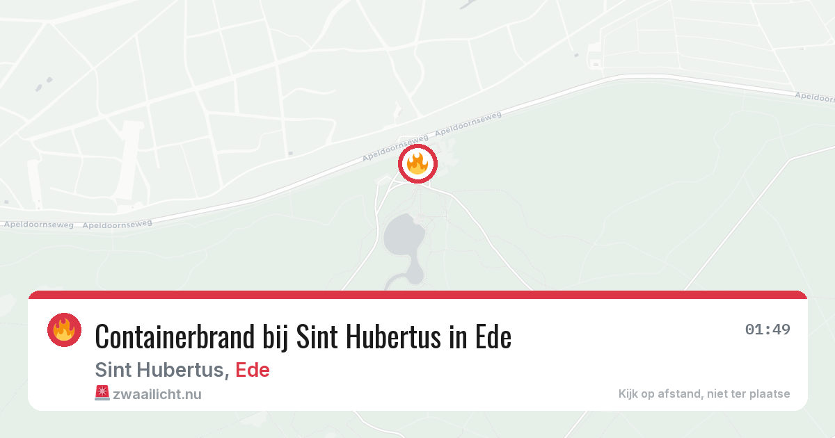 Containerbrand bij Sint Hubertus in Ede — 9 mei 2026