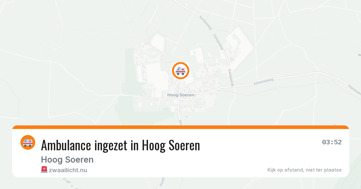 Ambulance ingezet in Hoog Soeren — 17 mei 2026