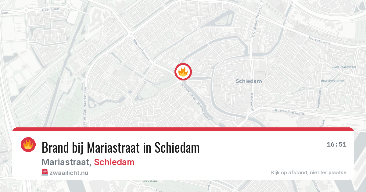 Brand bij Mariastraat in Schiedam — 13 mei 2026