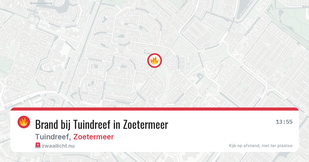 Brand bij Tuindreef in Zoetermeer — 16 mei 2026