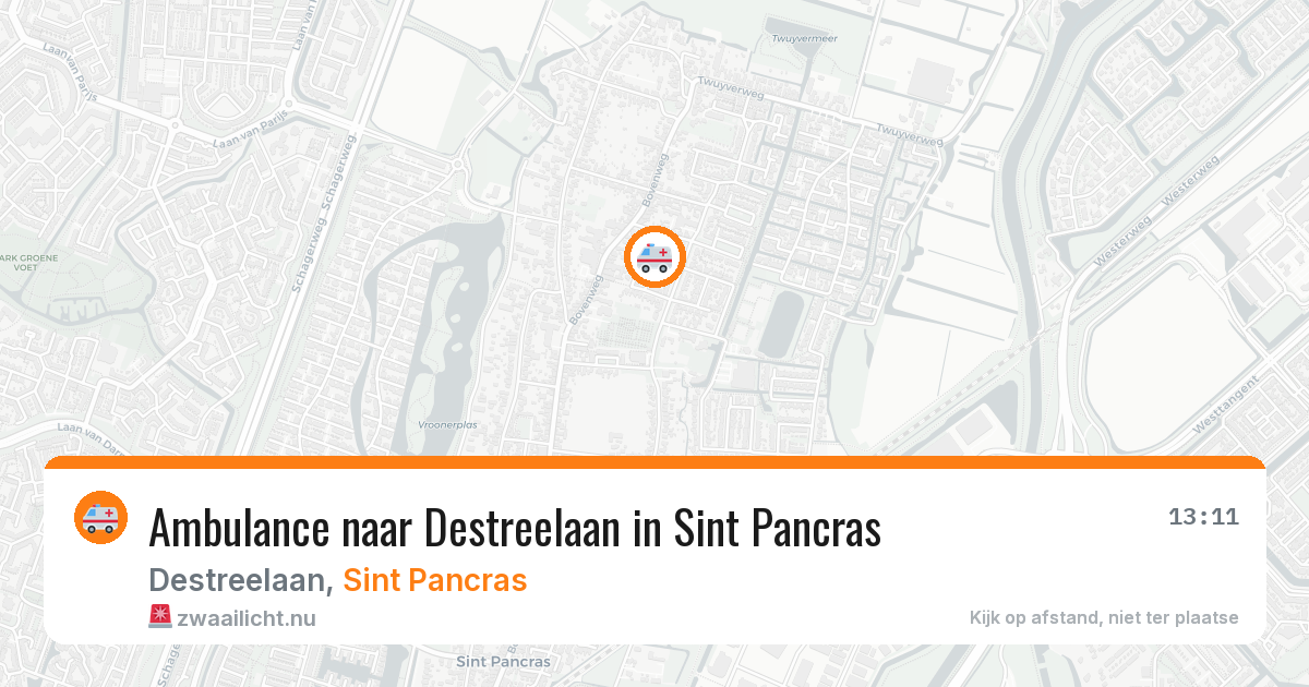 Ambulance naar Destreelaan in Sint Pancras — 11 jul 2026