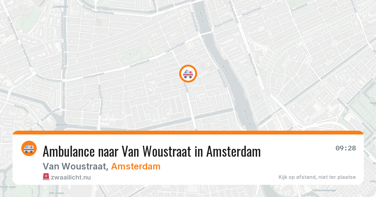 Ambulance naar Van Woustraat in Amsterdam — 20 jul 2026