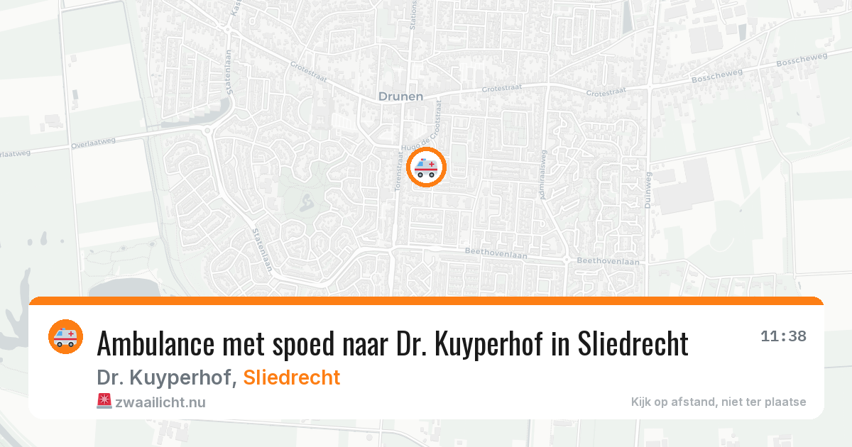 Ambulance met spoed naar Dr. Kuyperhof in Sliedrecht — 11 apr 2026