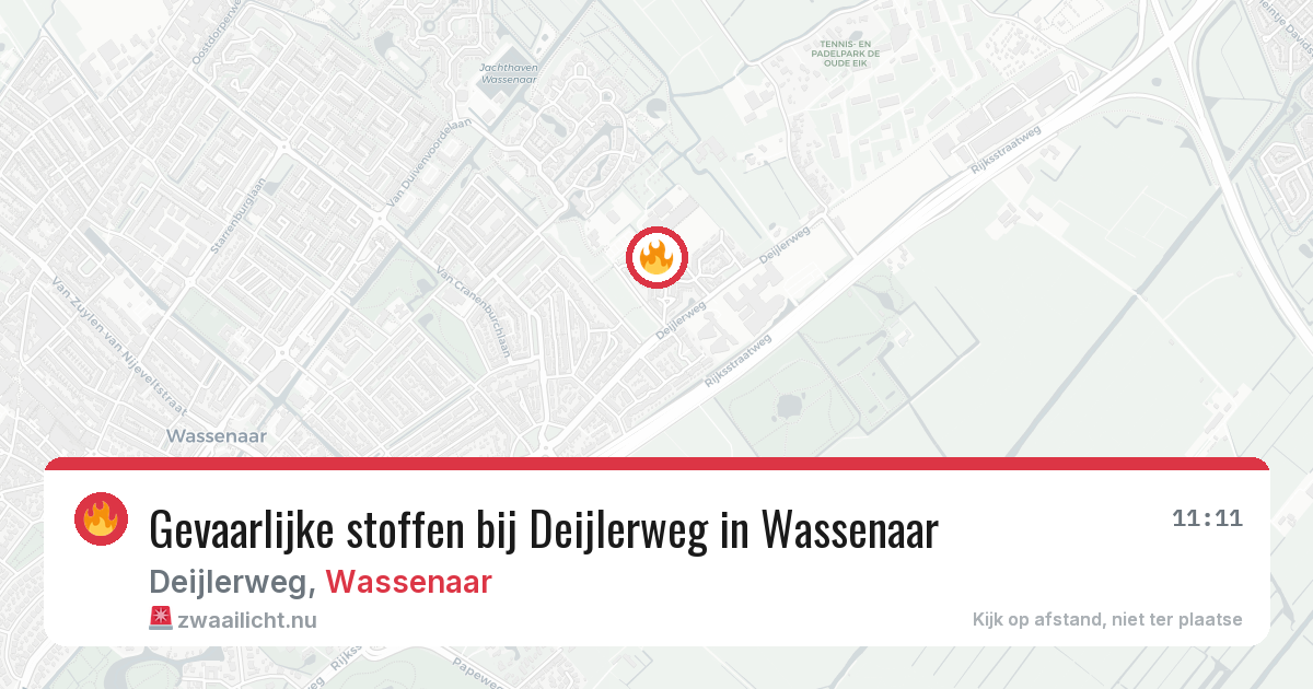 Gevaarlijke stoffen bij Deijlerweg in Wassenaar — 1 jun 2026