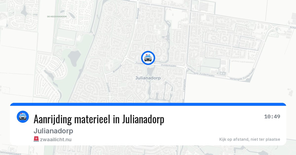 Aanrijding materieel in Julianadorp — 17 mei 2026