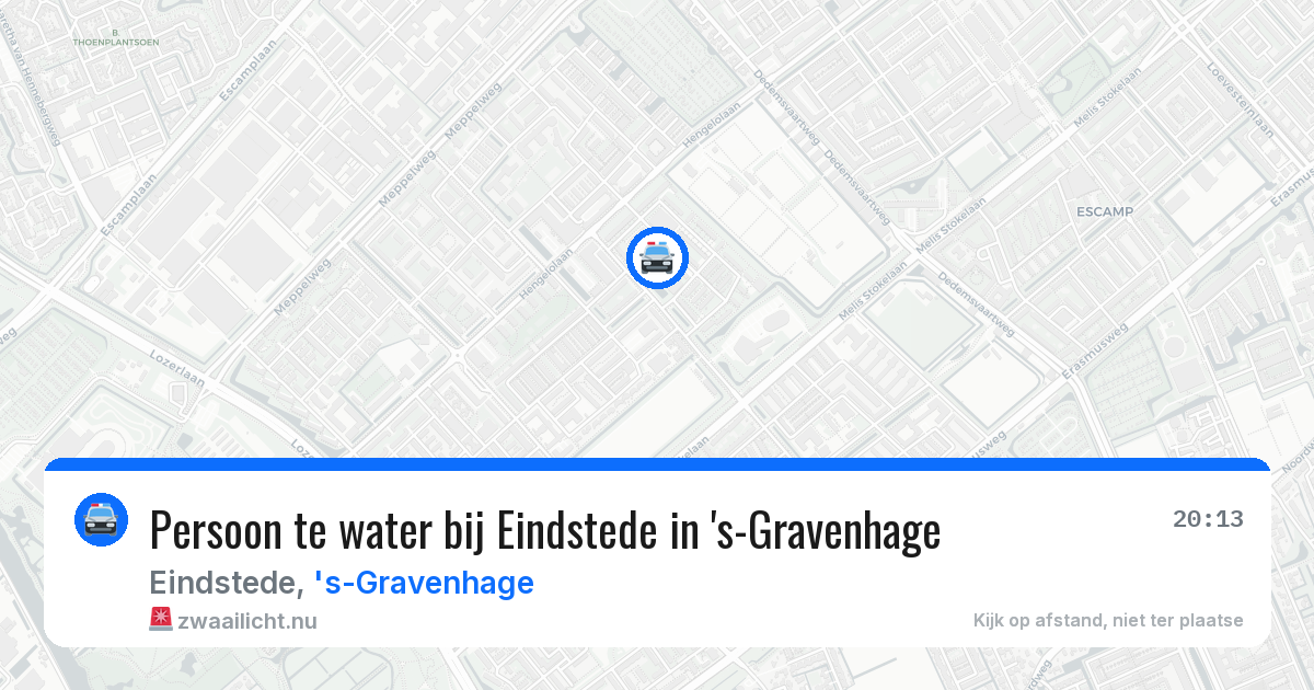 Persoon te water bij Eindstede in 's-Gravenhage — 9 apr 2026