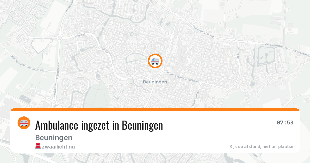 Ambulance ingezet in Beuningen — 8 mrt 2026