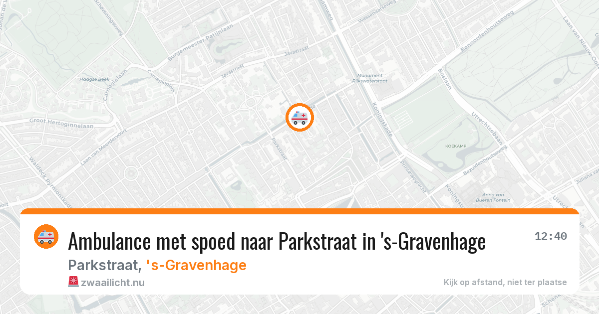 Ambulance met spoed naar Parkstraat in 's-Gravenhage — 17 jan 2026