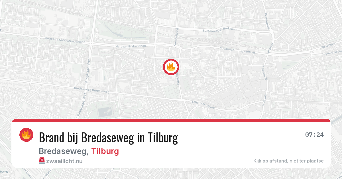 Brand bij Bredaseweg in Tilburg — 14 jul 2026