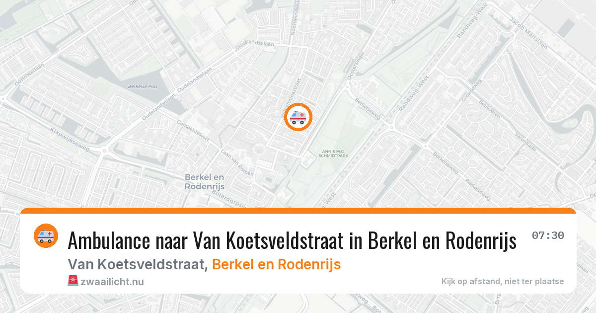 Ambulance naar Van Koetsveldstraat in Berkel en Rodenrijs — 26 jul 2026