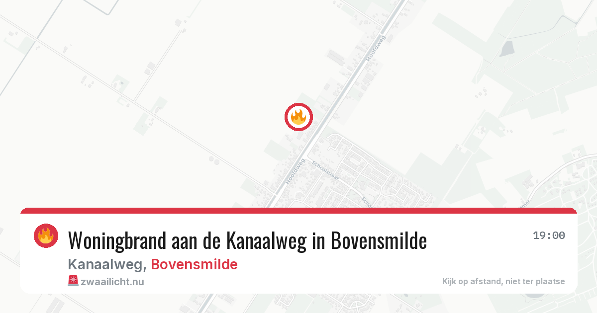 Woningbrand aan de Kanaalweg in Bovensmilde — 19 jul 2026