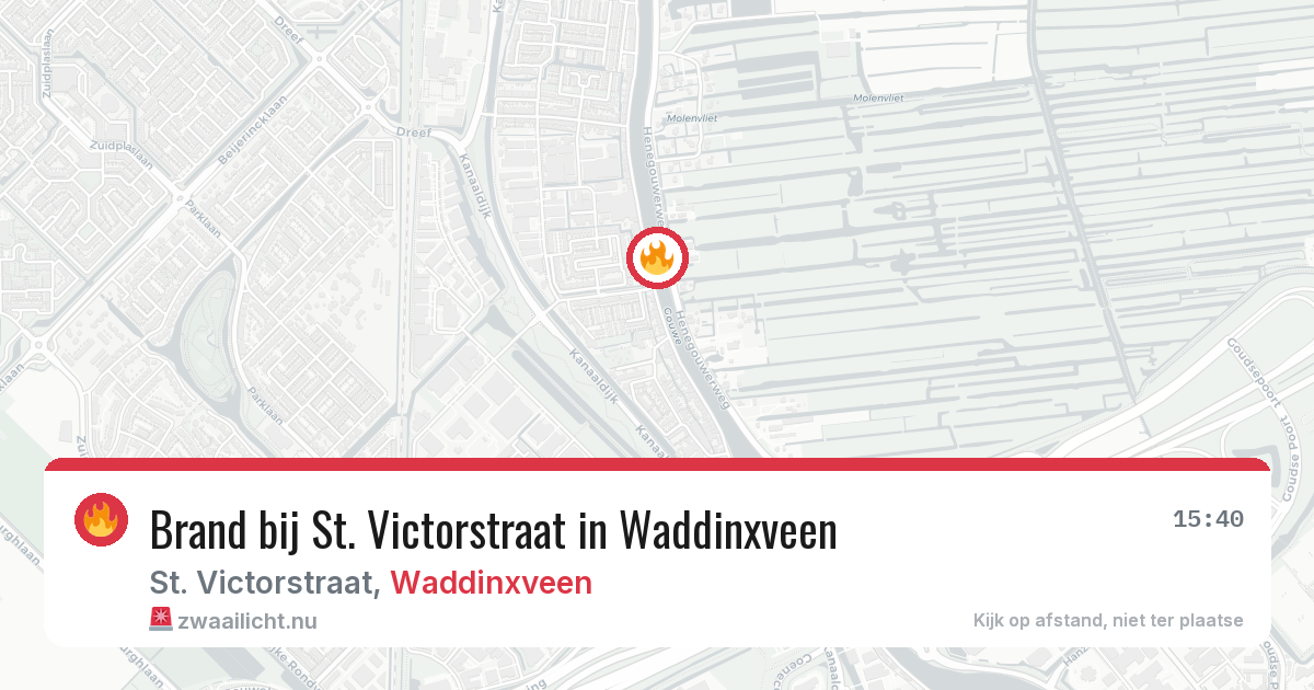 Brand bij St. Victorstraat in Waddinxveen — 14 jul 2026