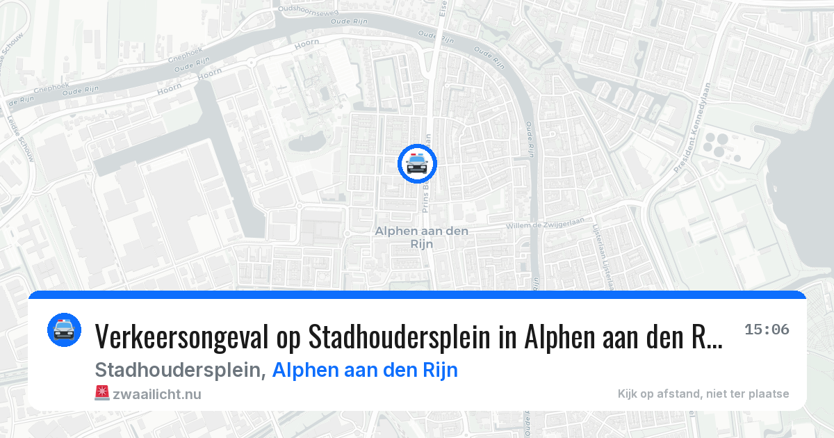Verkeersongeval op Stadhoudersplein in Alphen aan den Rijn — 9 jul 2026