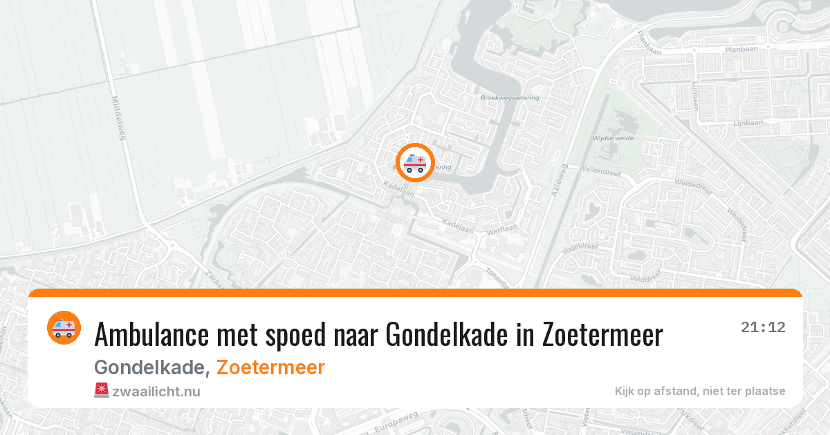 Ambulance met spoed naar Gondelkade in Zoetermeer — 8 apr 2026