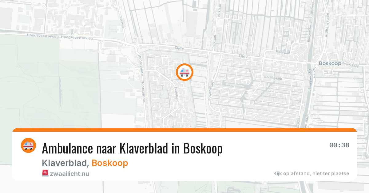 Ambulance naar Klaverblad in Boskoop — 18 jul 2026