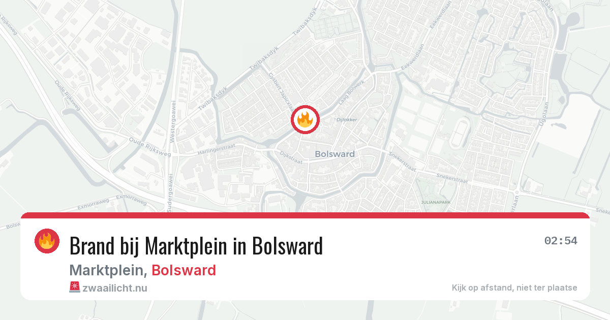 Brand bij Marktplein in Bolsward — 27 jun 2026